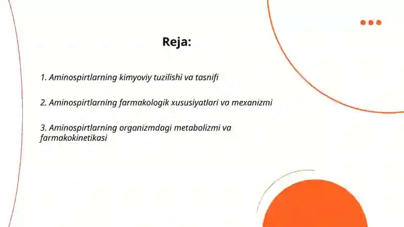 Aminospirtlar, Dimedrol, Xolin, Xolamin, Asetilxolin, Adrenalin 2
