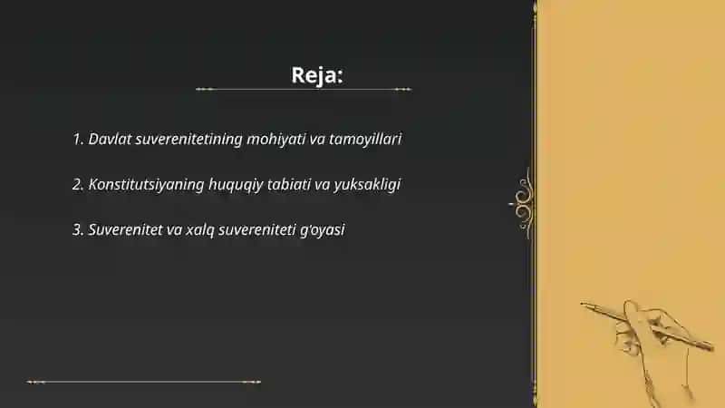 Davlat suveriniteti va konstitutsiya asoslari 2