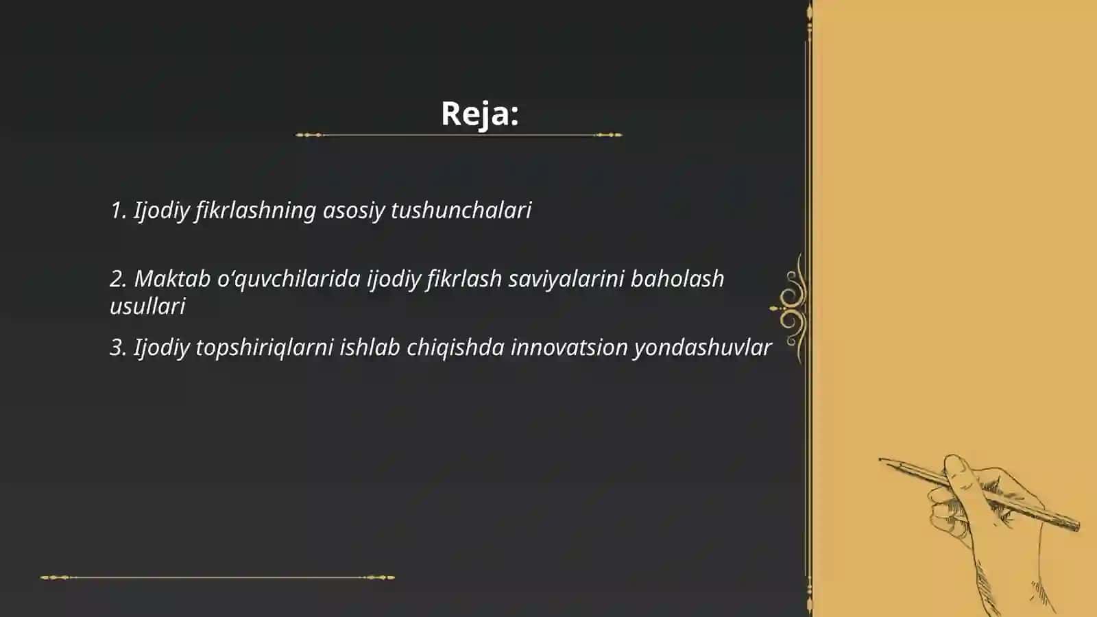 Maktab oʻquvchilarida ijodiy fikrlash koʻnikmalariga oid topshiriqlar ishlab chiqish va tahlil qilish 2