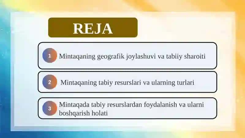Mintaqaning tabiy resurslar holati 2