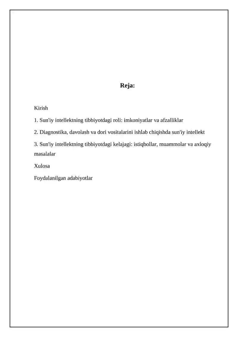 Sun'iy intellektning tibbiyotdagi roli: imkoniyatlar va afzalliklar 2