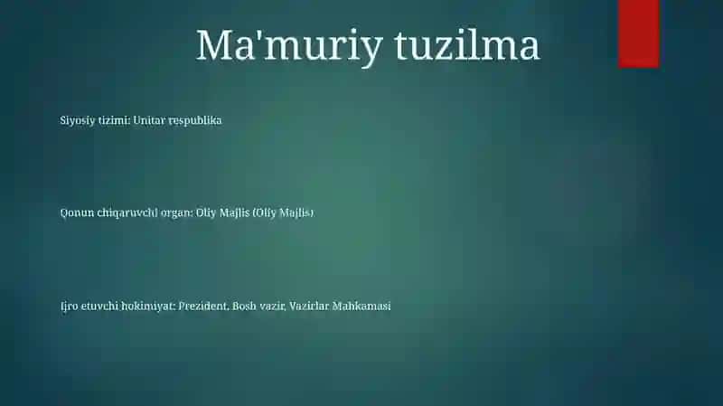 O‘Zbekiston Respublikasining Ma’Muriy-Hududiy Va Davlat Tuzilishi 2