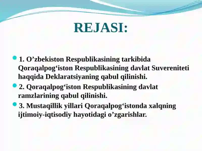 O’zbekiston tarkibidagi suveren Qoraqalpog‘iston 2
