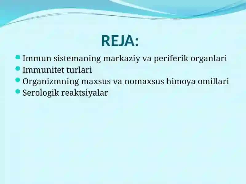 Immunitet. Immun tizimning tuzilishi va funktsiyalari 2