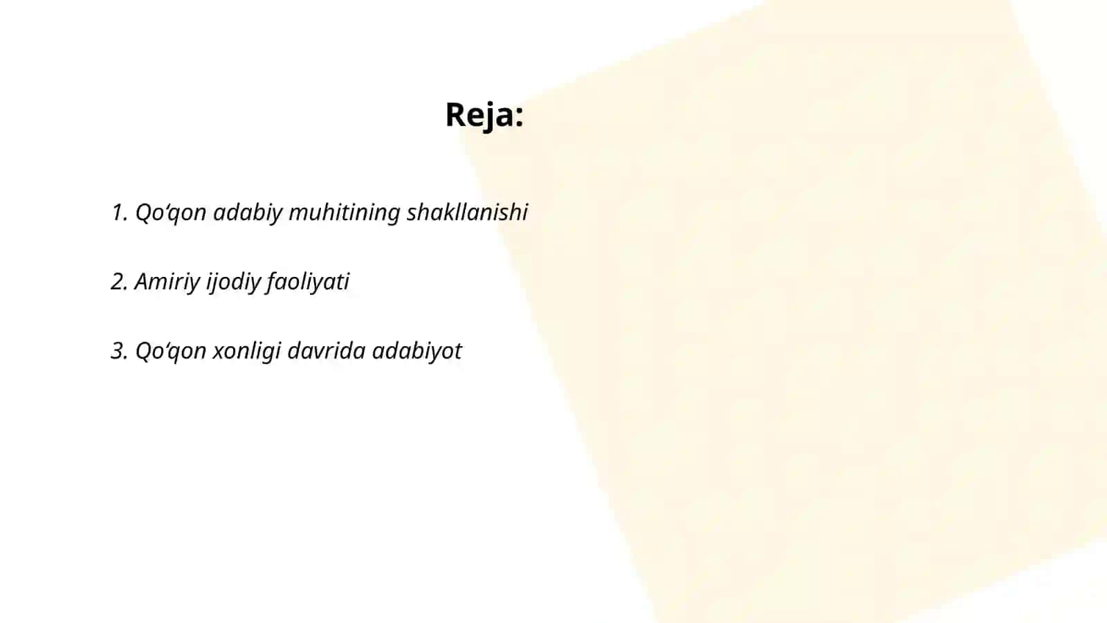Qo'qon adabiy muhiti. Amiriy ijodi 2