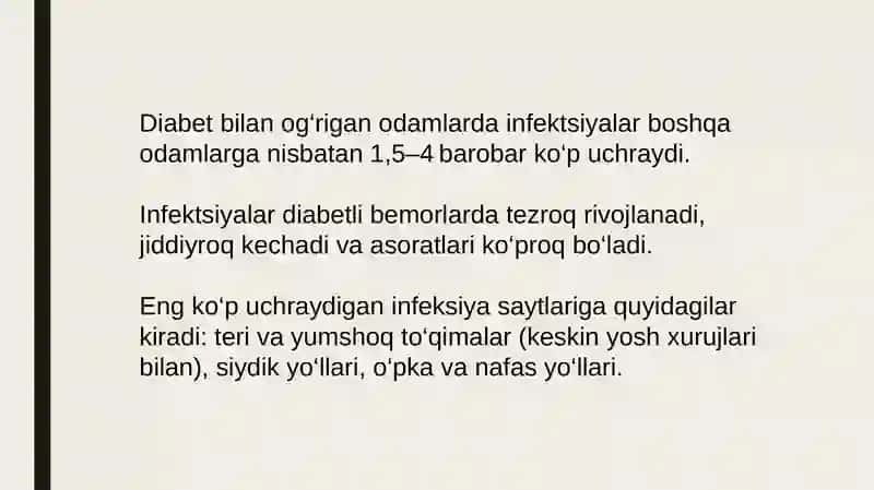 Qandli diabetda uchraydigan infektsiyalar, patogenez, laboratoriya tashxisi 2