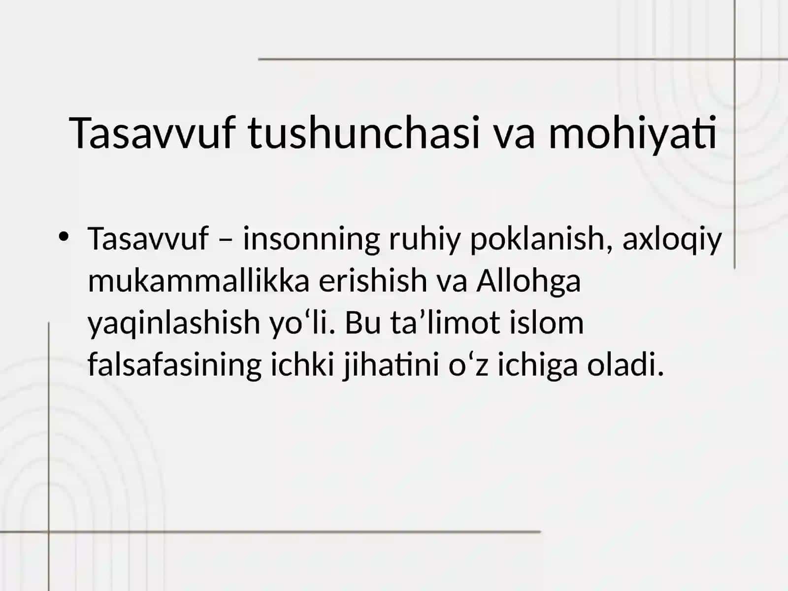 TASAVVUF: TUSHUNCHASI, MOHIYATI VA RIVOJI 2