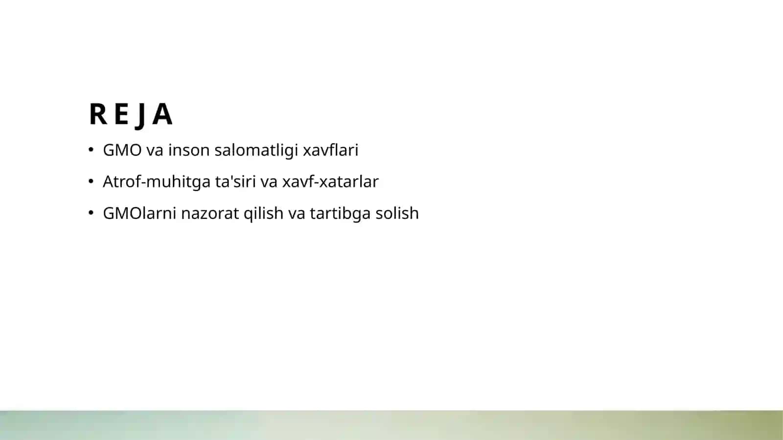 Inson salomatligi va atrof muhit uchun genetik modifikatsiyalangan organizmlardan (GMO) foydalanishning xavfli tomonlari 2