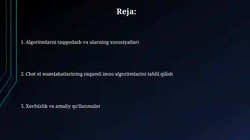 Xorijiy davlatlarning elektron raqamli imzo algaritmlari tahlili 2