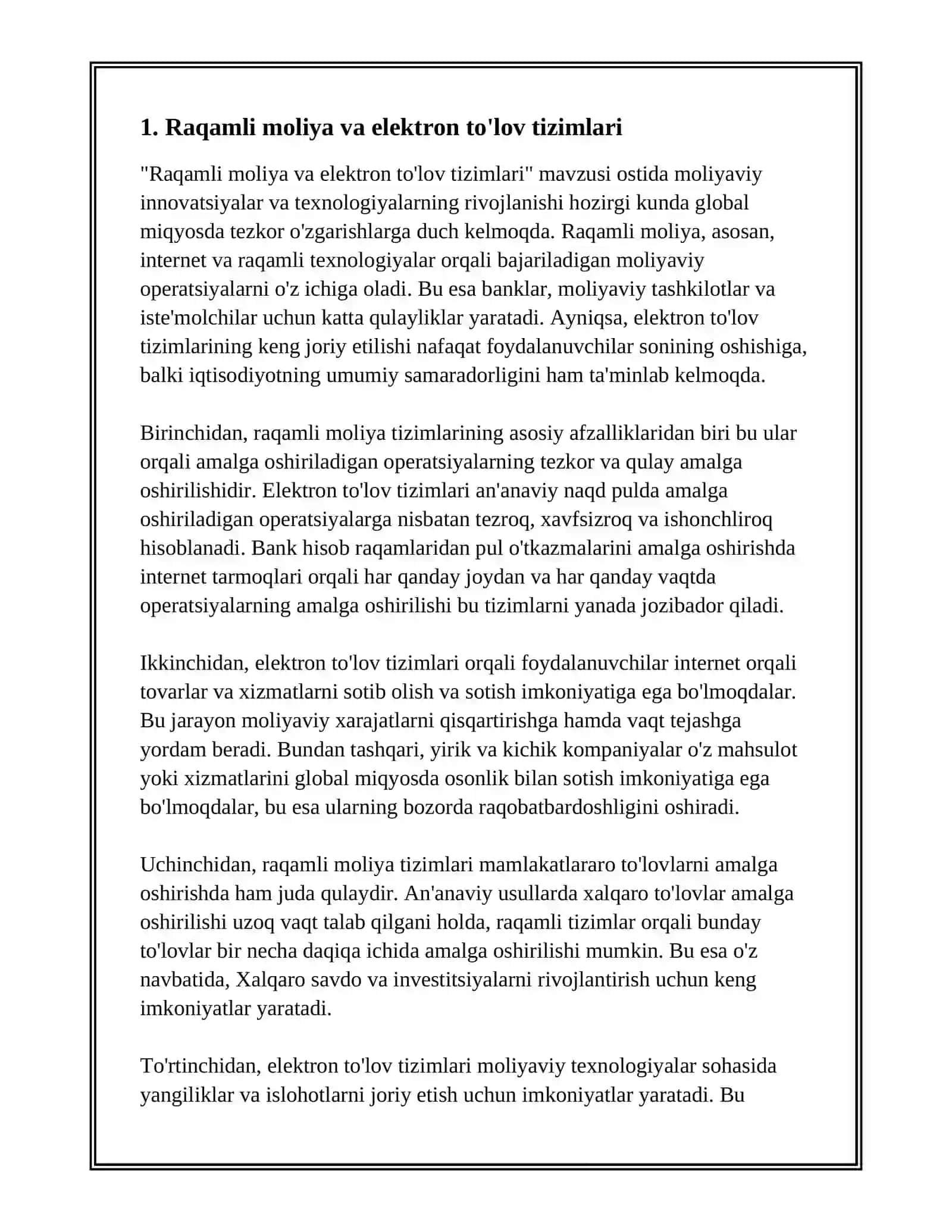 MOLIYAVIY INNOVATSIYALAR VA TEHNOLOGIYALARNING RIVOJLANISHI 2