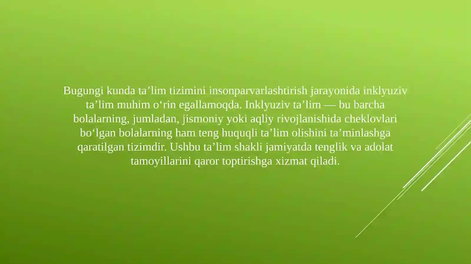 Inklyuziv ta’limning tamoyillari va unga bo‘lgan ehtiyoj va sabablar, bosqichlari 2