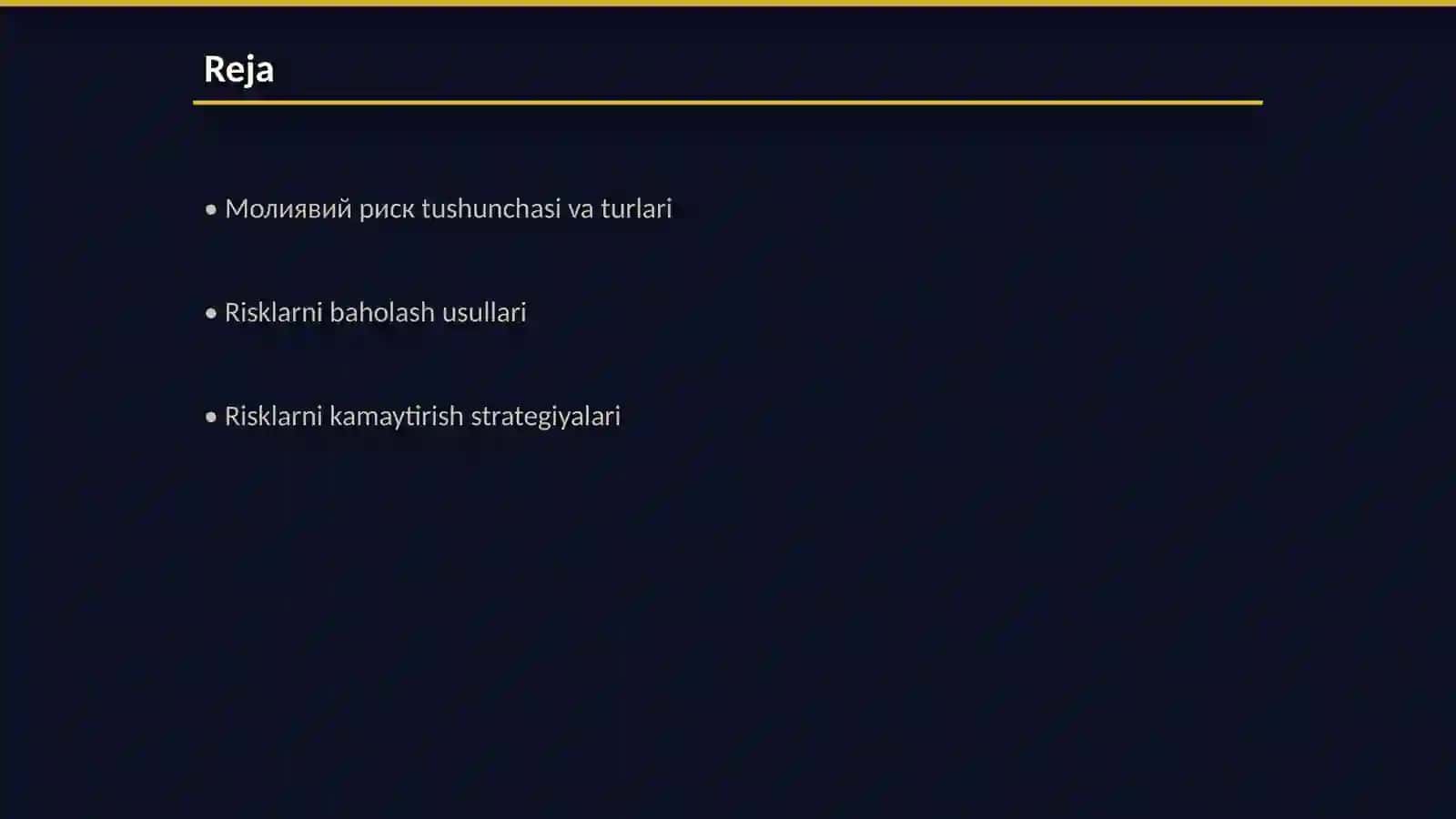 Молиявий риск даражасини камайтириш йўллари 2