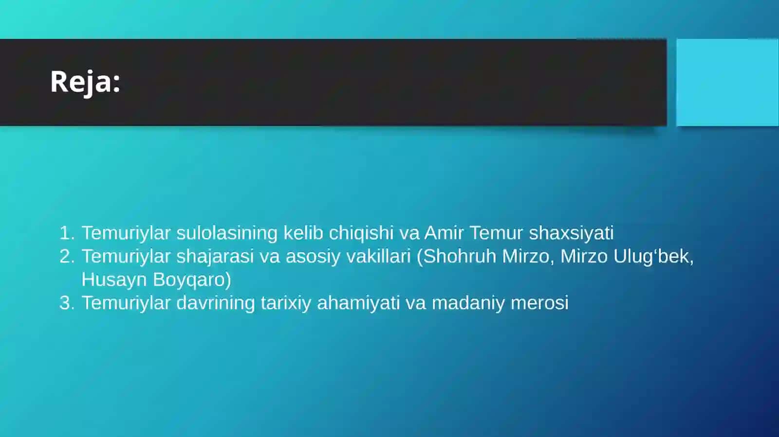 Temuriylar shajarasi 2