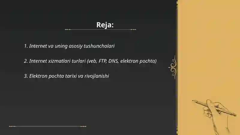 Internet va internet xizmatlari.Elektron pochta xizmatlari 2