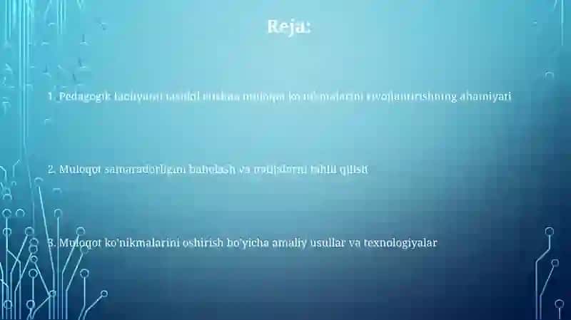 Pedagogik faoliyatini tashkil etishda muloqotga kirishishini rivojlantirish 2