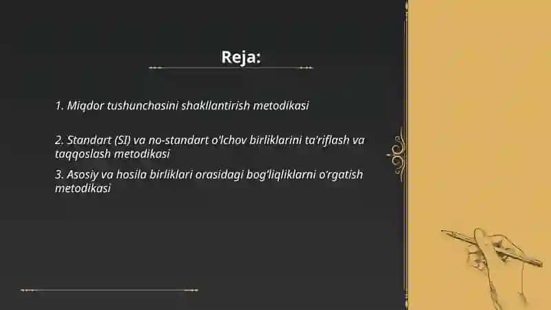 Miqdorlarni o‘lchash, o‘lchov birliklarining turlari orasidagi bog‘liqliklar 2