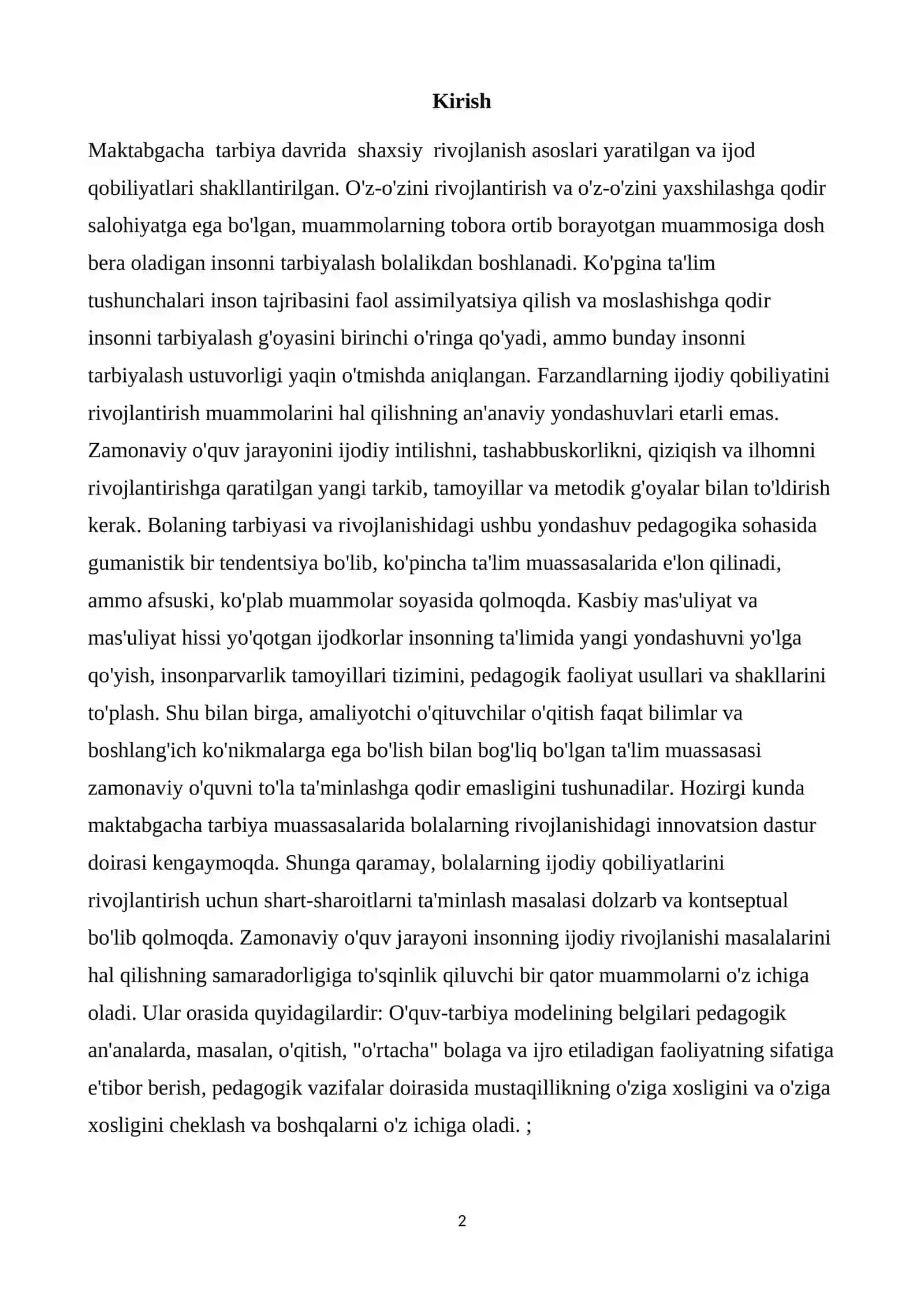 Maktabgacha yoshdagi bolalar ijodkorligini shakllantirishda mehnat faoliyatidan foydalanish metodikasi 2