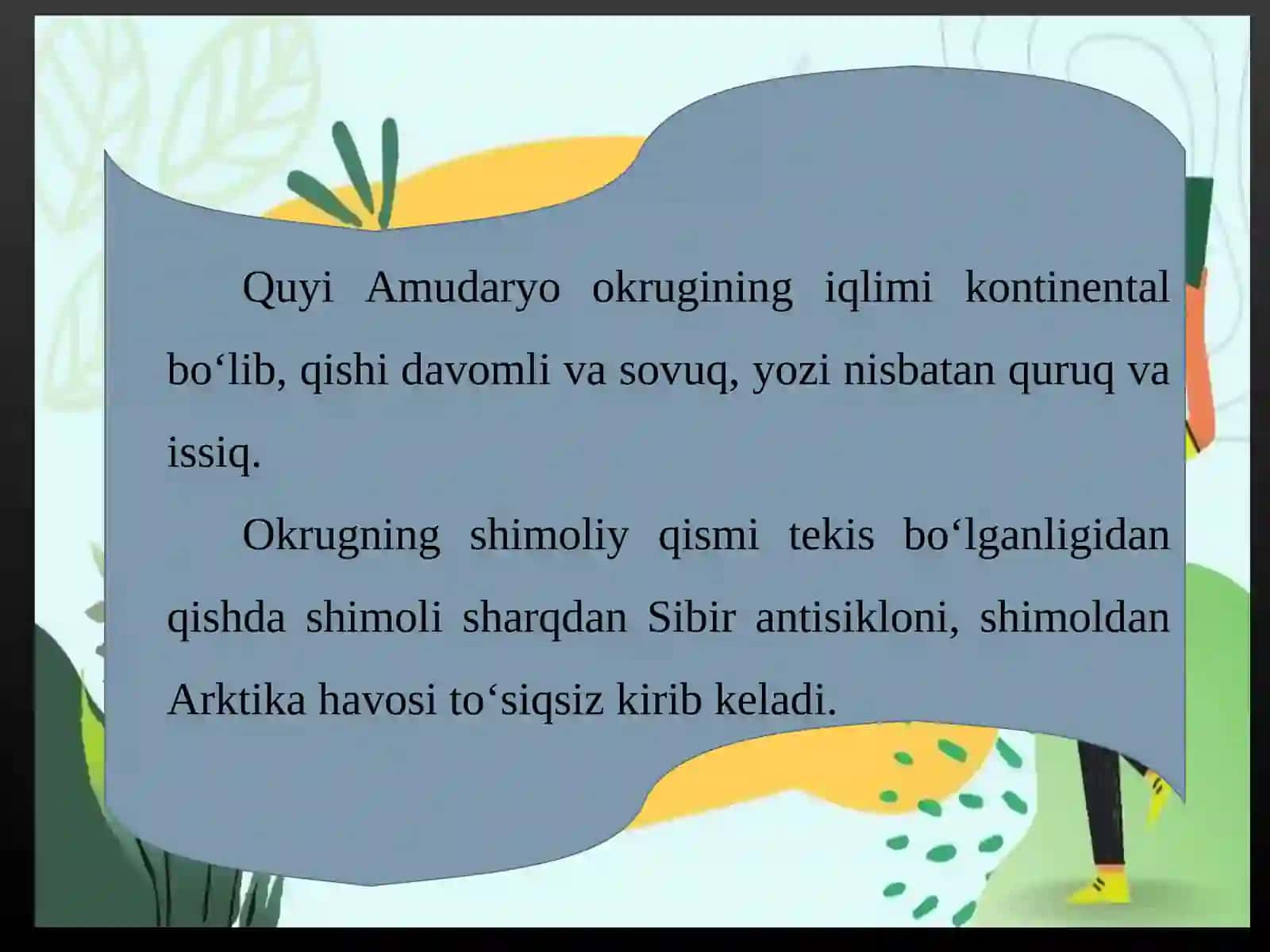 Iqlimi, suvlari, tuproqlari, o‘simliklari va hayvonot dunyosi 2
