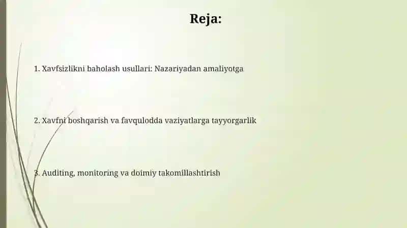 Mehnat muhofazasi va xavfsizlikni boshqarish tizimi 2
