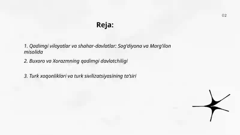 Oʻzbek davlatchiligining tarixiy bosqichlari (Oʻzbekiston hududidagi davlatlar tarixi misolida) 2