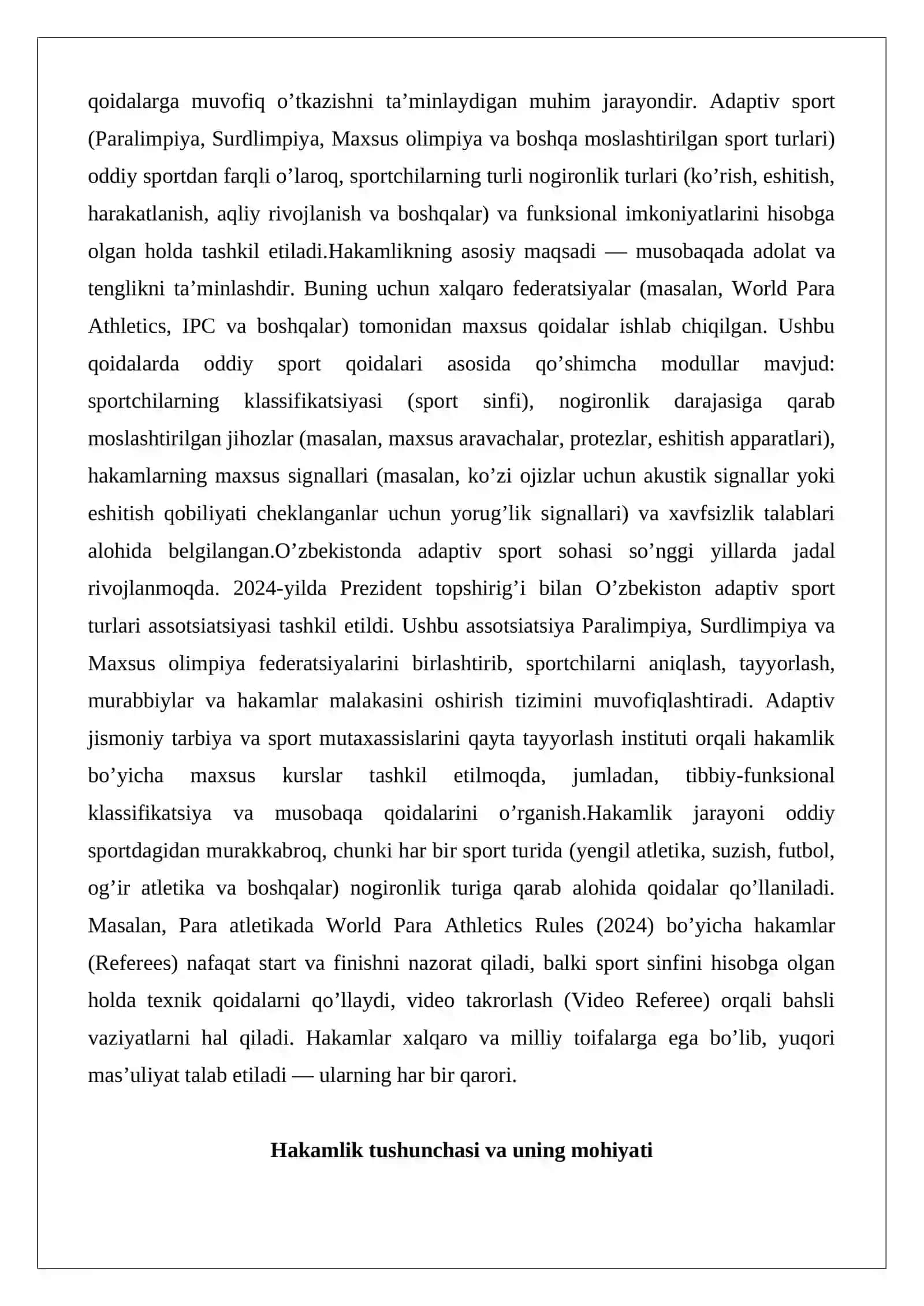 Adaptiv sport musobaqalarida hakamlik qilish 2