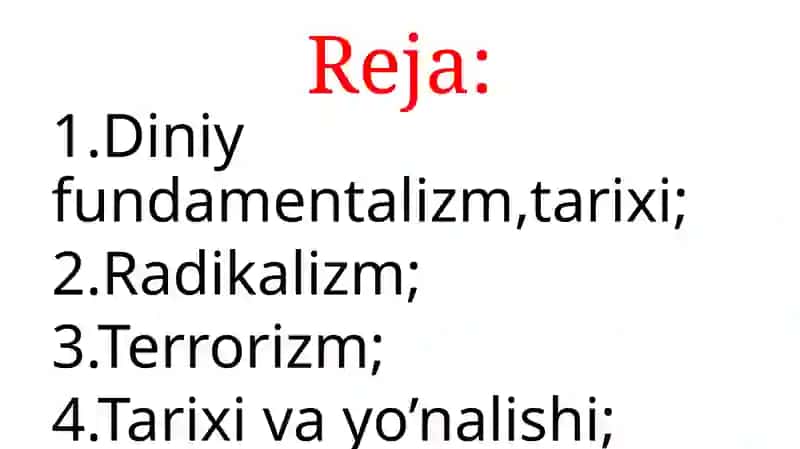 Diniy fundamentalizm, radikalizm va terrorizmning tarixi va yo’nalishlari 2