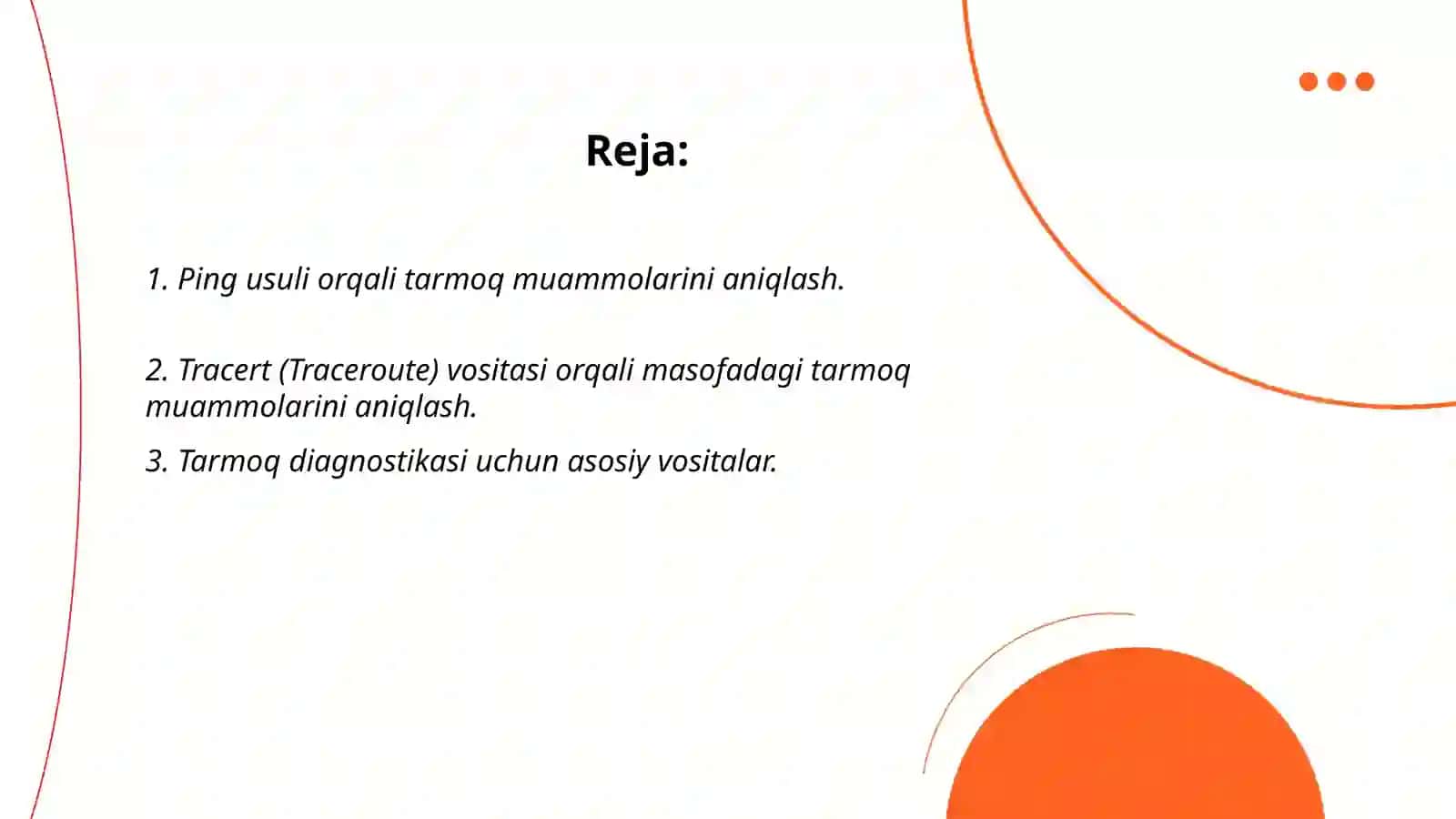 Tarmoq Muammolarini Aniqlash va Hal qilish 2