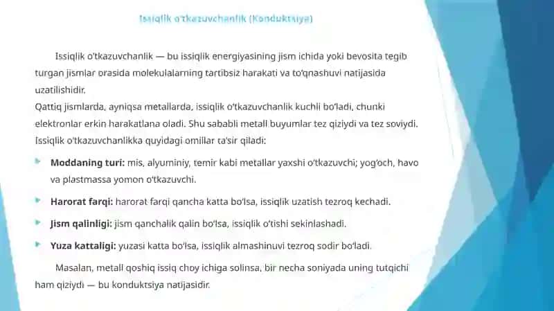 Issiqlik uzatish usullari 2
