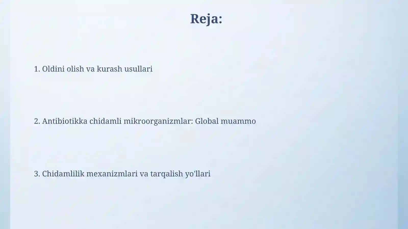 Antibiotiklarga chidamli mikroorganizmlar 2