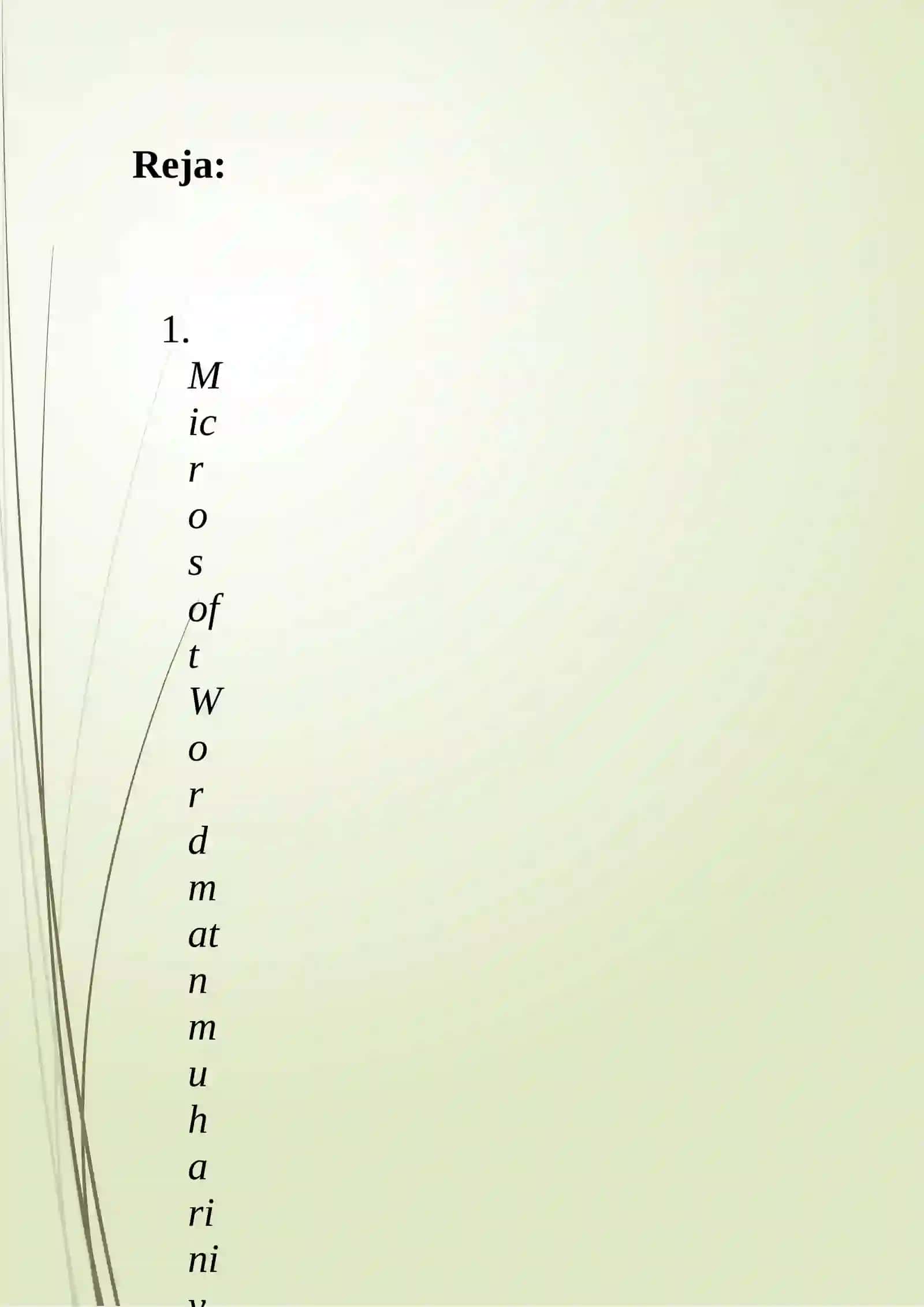 Microsoft WORDMATN MUHARIRIDA ISHLASH 2