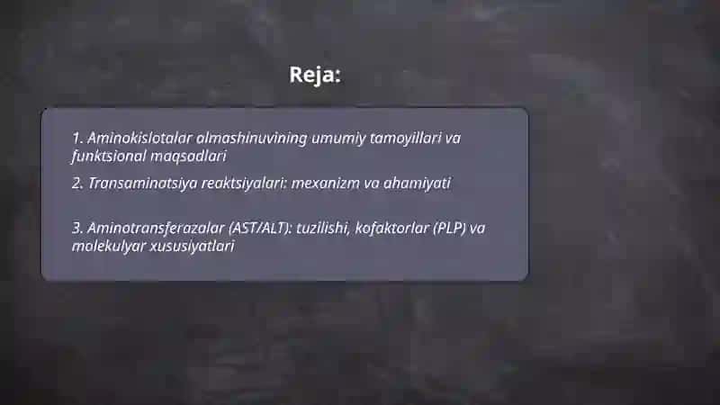 Aminokislotalar almashinuvi 2