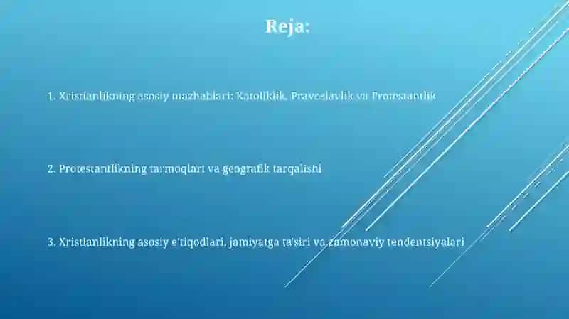 Xristianlikning yo‘nalishlari 2
