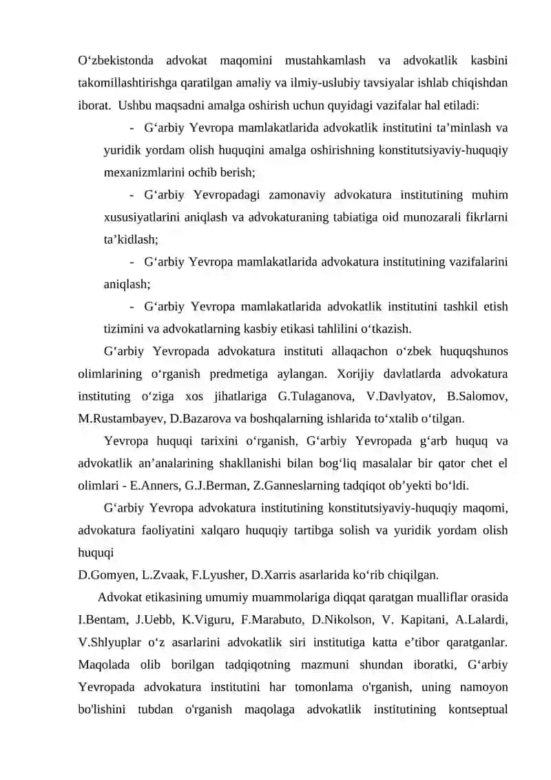 ADVOKATURA INSTITUTIDA XORIJIY TAJRIBA VA XALQARO STANDARTLAR 2