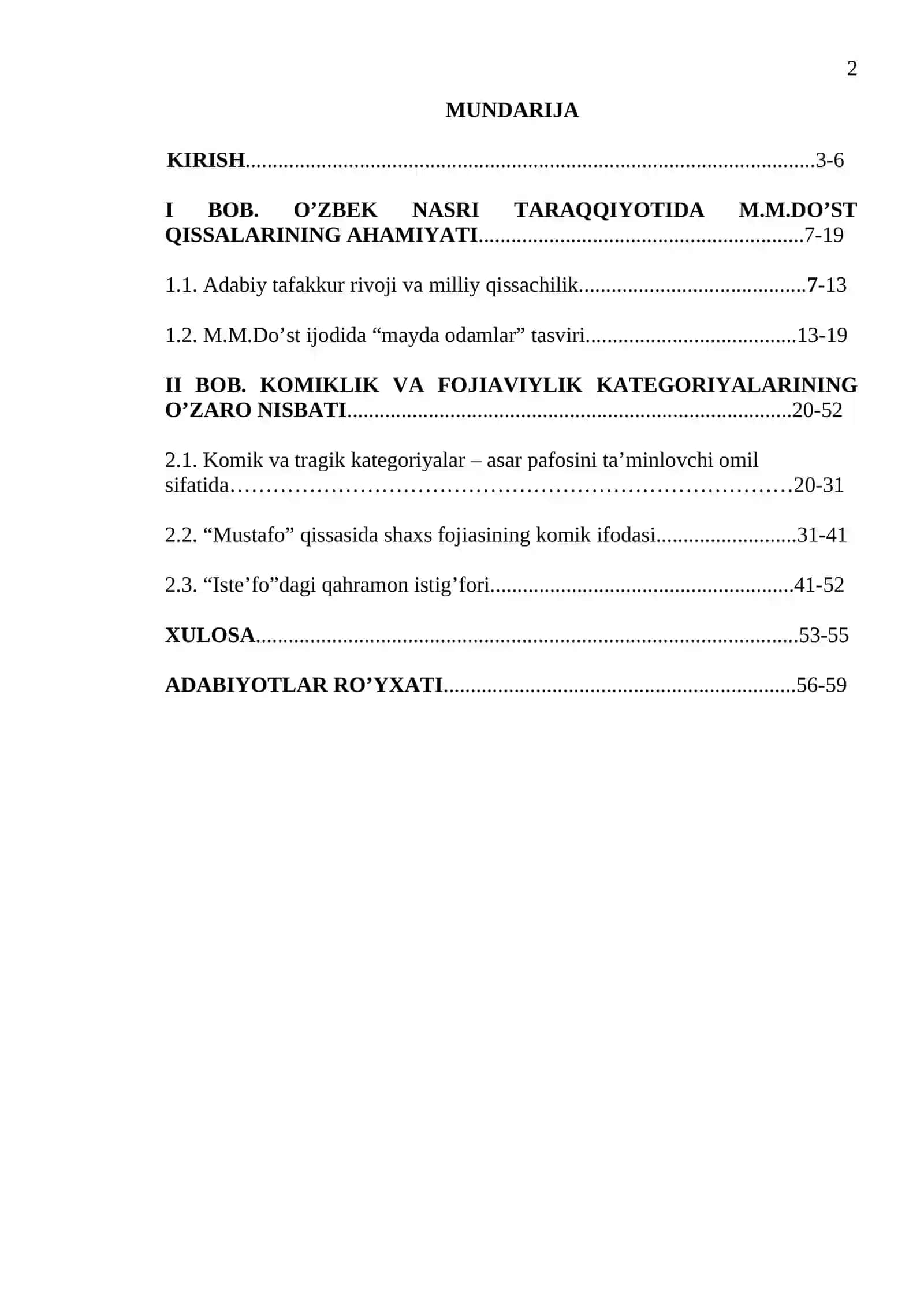 Qissa janrida komiklik va fojeaviylikning uyg‘unligi. (M.M.Do‘stning qissalari misolida) 2