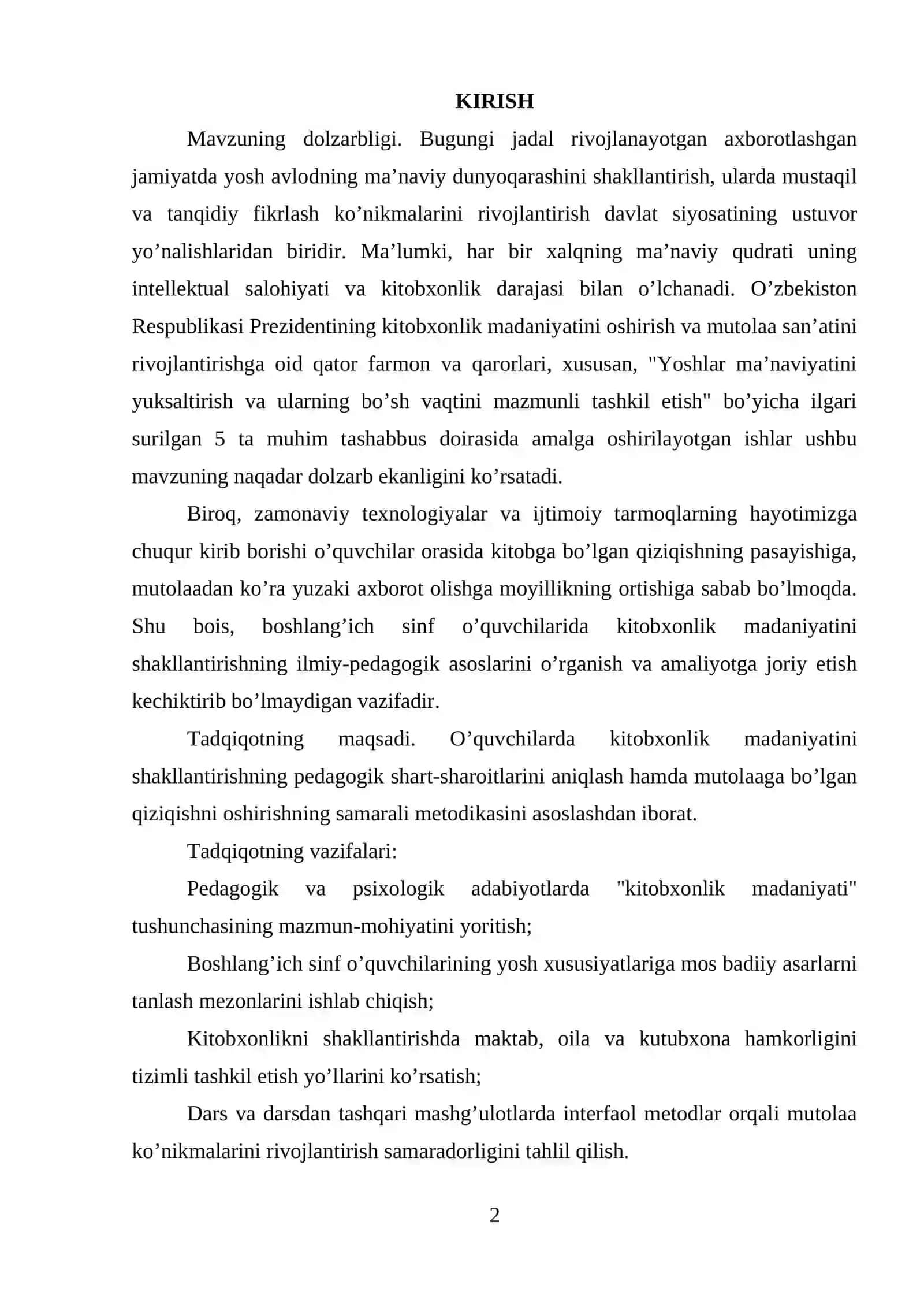 O’QUVCHILARDA KITOBXONLIK MADANIYATINI SHAKLANTIRISHNING PEDAGOGIK ASOSLARI 2