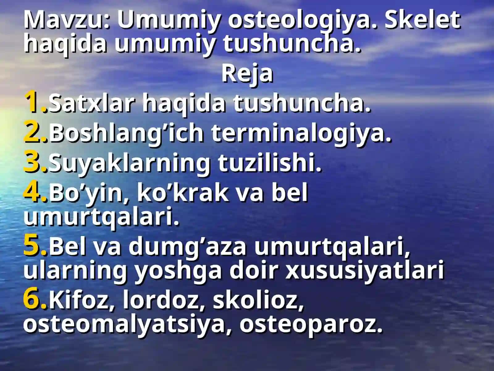 Umumiy osteologiya 2