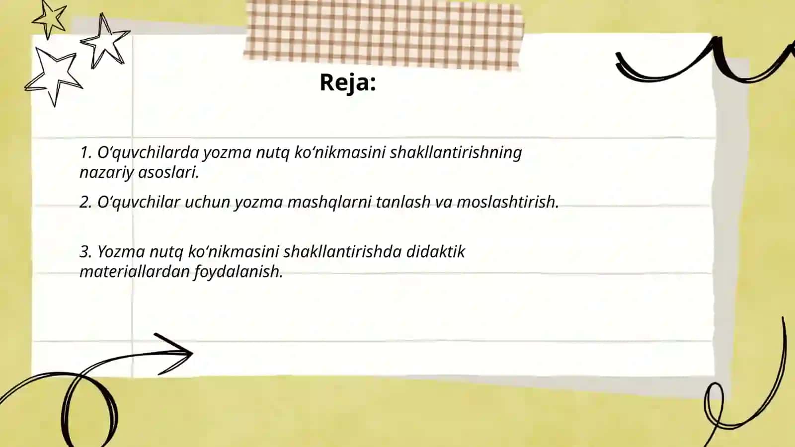 Oʻquvchilarda yozma nutq koʻnikmasini shakllantirish mazmuni 2