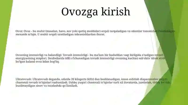 To’Lqin Tovushning Balandligi Tovush Bosimi.Ultratovush 2