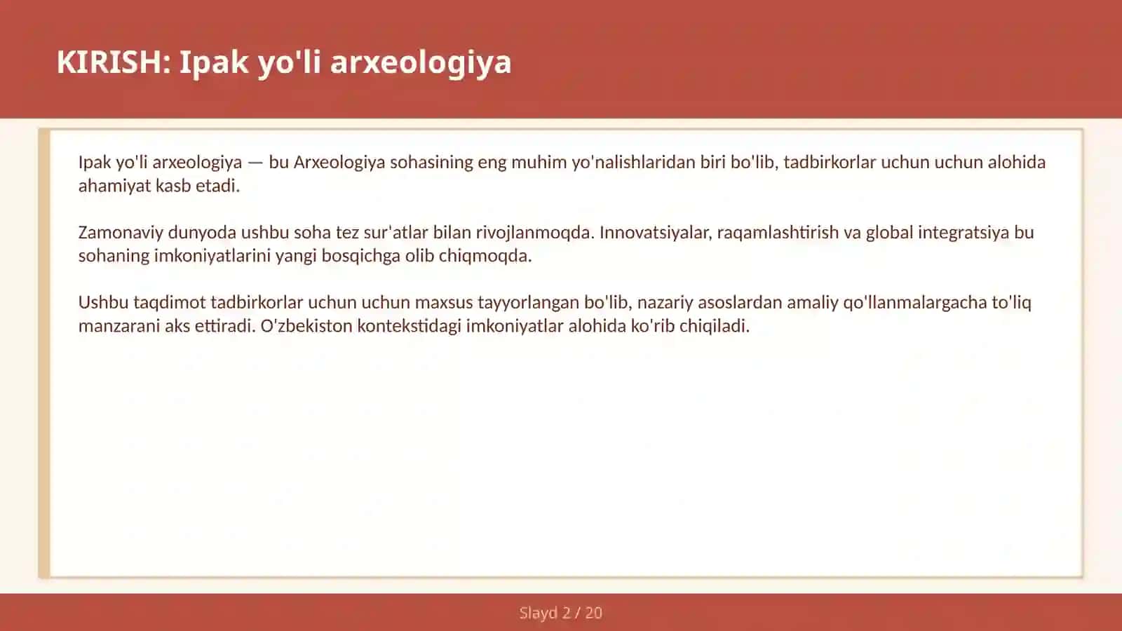 Ipak yo'li arxeologiya 2