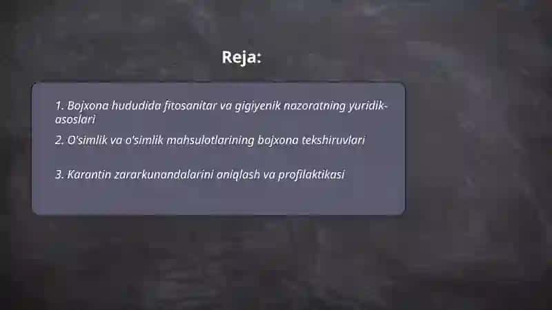 Bojxona chegaralaridagi fitosanitar va gigiyenik nazorat 2