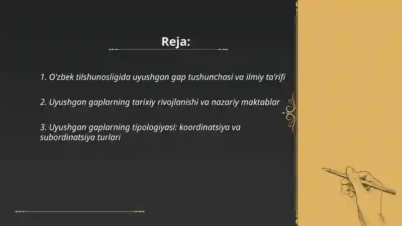 O’zbek tilshunosligida uyushgan gaplarning ilmiy tavsifi 2