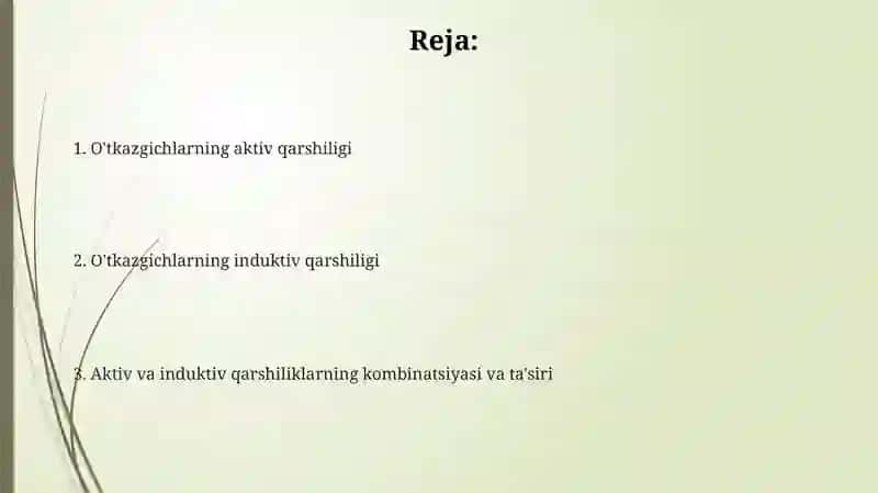 Elektro'tkazgichlarning aktiv va induktiv qarshiliklari 2