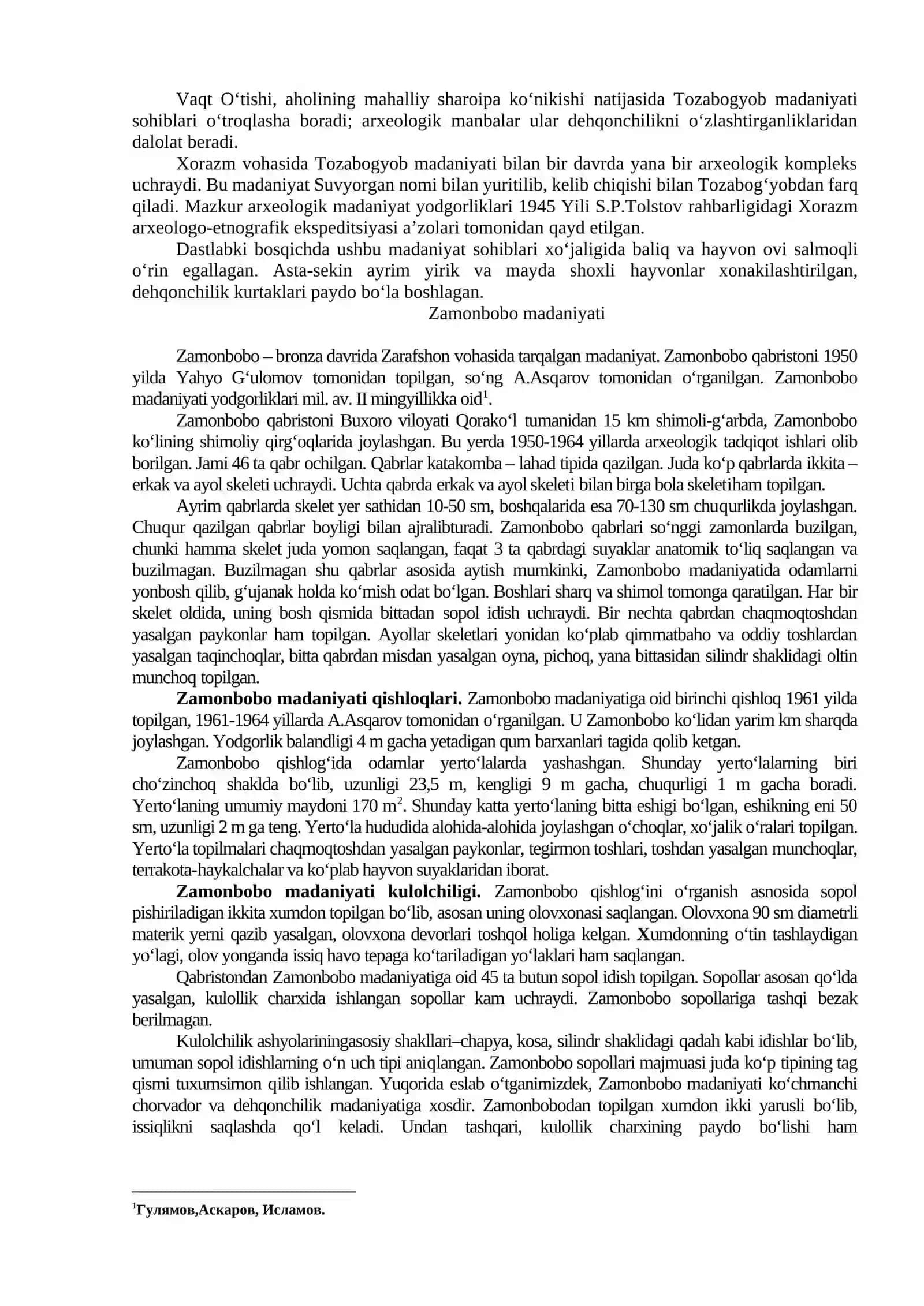 Bronza davri tarixi: ko’chmanchi chorvadorlar madaniyati 2