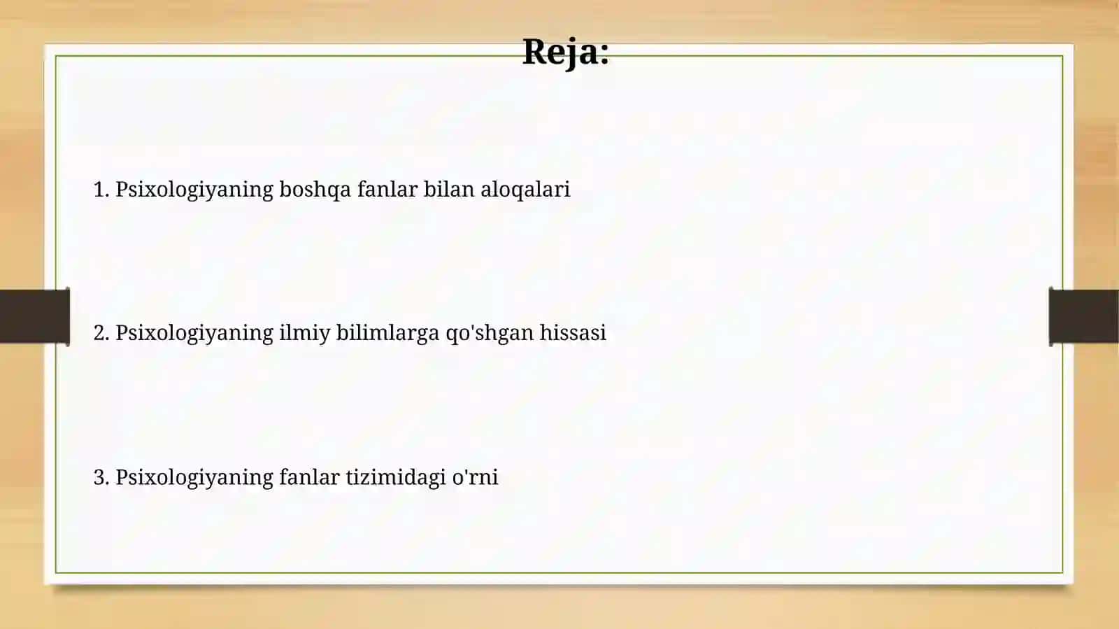 Psixologiyaning fanlar tizimida tutgan o'rni 2