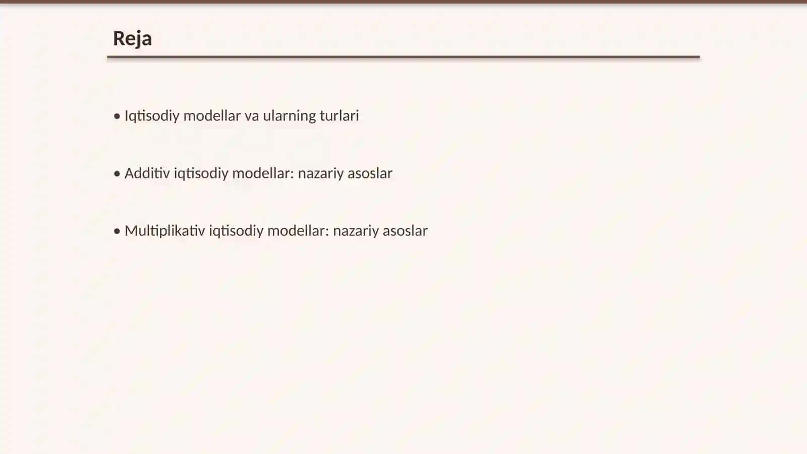 Additiv va multiplikativ iqtisodiy modellarni tuzish 2