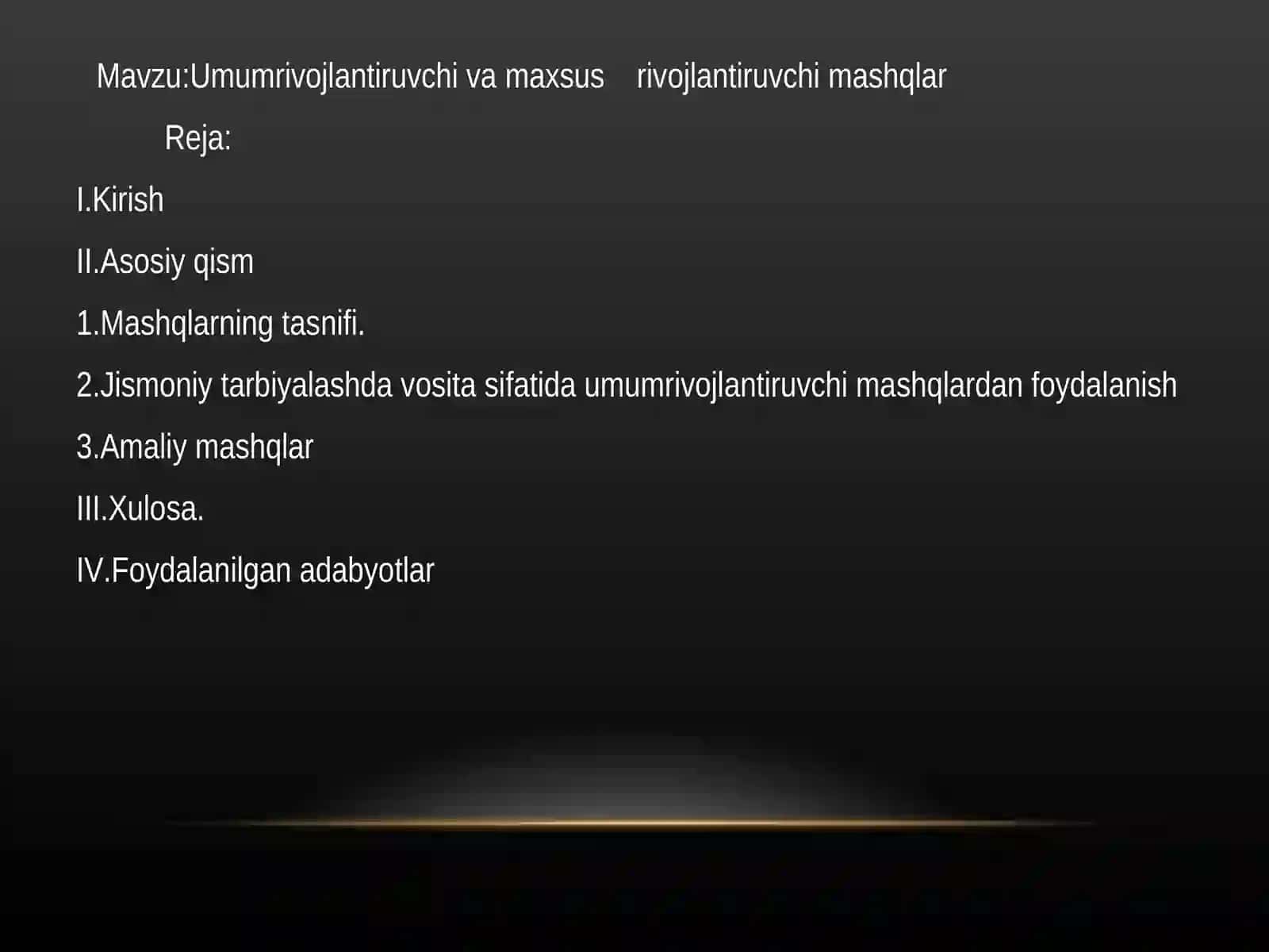 Umumrivojlantiruvchi va maxsus rivojlantiruvchi mashqlar 2