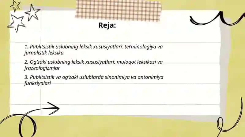 Publitsistik uslub va og‘zaki uslublarning leksik-grammatik xususiyatlari 2