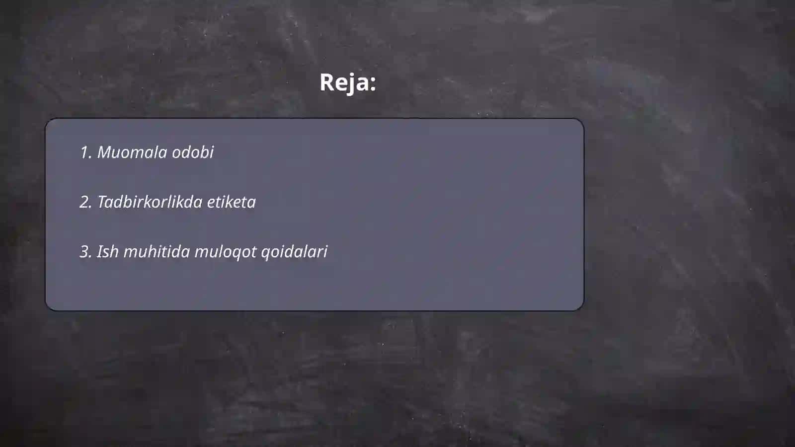 Muomala odobi 2