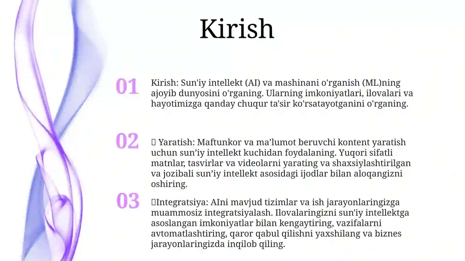 Sun'iy intellekt (AI) va mashinani o'rganish (ML) 2