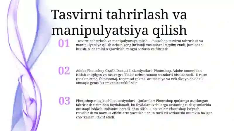 Adobe Photoshop Grafik Dasturi Imkoniyatlari 2
